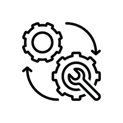 Black line icon for mechanism