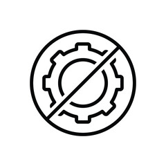 Black line icon for not