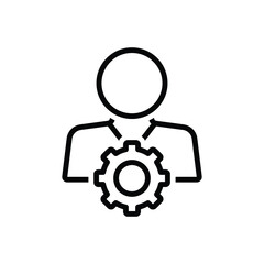 Black line icon for competent