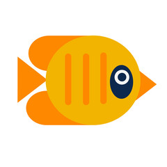 yellow fish geometric stylized vector icon