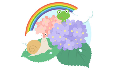 
 あじさいと虹（紫陽花） 