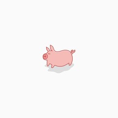 simple cute pig vector