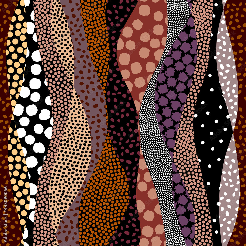 Poster Tribal style patchwork pattern. Vector image