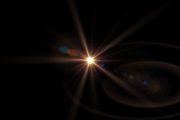 Natural, Sun flare on the black background