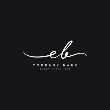 Initial Letter EB Logo - Hand Drawn Signature Logo