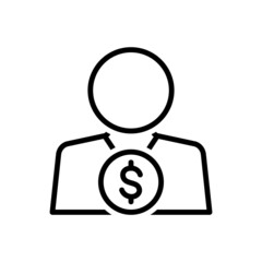 Black line icon for investors