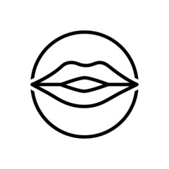 Black line icon for kiss