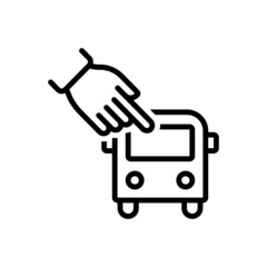 Black line icon for showed