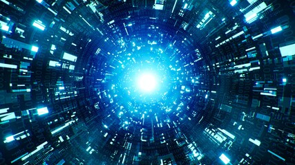 Blue Binary Data Futuristic Technology Background