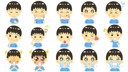 男の子イラスト表情02