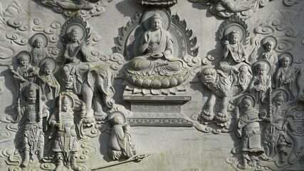 The old stone sculptures located in the Nanjing city of the China