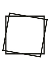 Square frame vector, black square double frame
