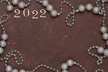 new year's flat layer on a dark background