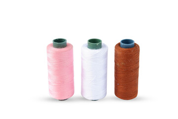 Color sewing thread isolated on a white background