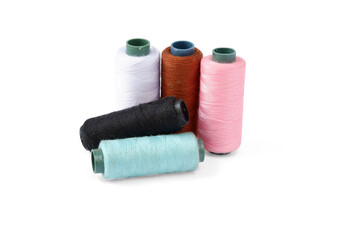 Color sewing thread isolated on a white background