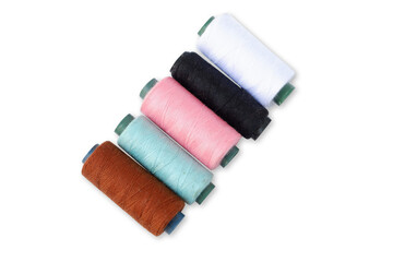 Color sewing thread isolated on a white background