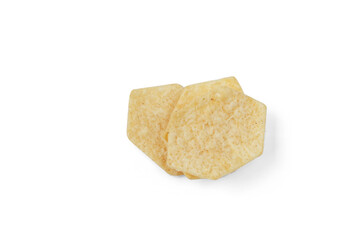 Potato chips isolated on white background