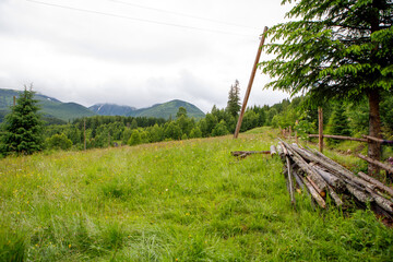Mountain hill path road panoramic landscape
