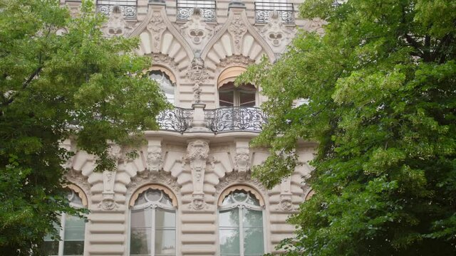 Residential Building At 29 Avenue Mac Mahon In Paris, France With Italian Renaissance And Oriental Exterior Design. low angle