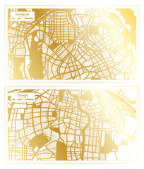Daegu and Daejeon South Korea City Map Set.