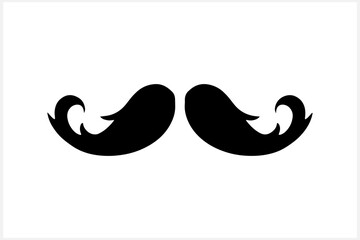 Hipster mustache clipart isolated on white. Stencil illustration. EPS 10
