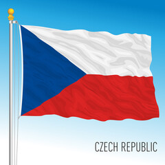 Czech Republic official national flag, European Union, vector illustration