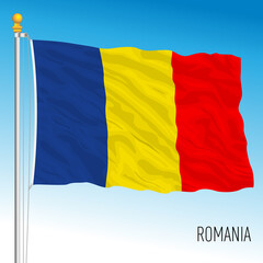 Romania official national flag, European Union, vector illustration