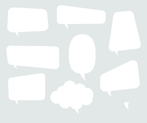 white cloud sign set Vectors