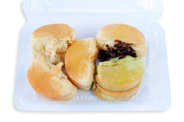 Bandros cake isolated on a white background, Indonesian food