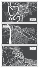 Mingachevir, Sumgait and Shirvan Azerbaijan City Map Set.