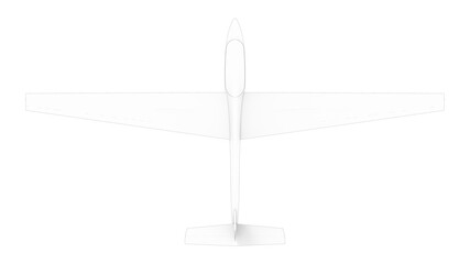 3D rendering of a glider airplane isolated on a white background