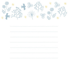 青と黄色の北欧お手紙フレーム