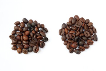 coffee beans isolated on a white background