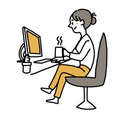 パソコンで仕事をする女性