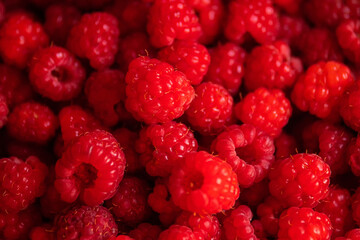 Ripe, juicy, tender and sweet raspberries as a background photo