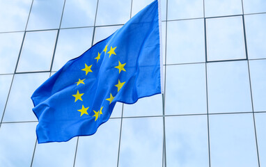 Waving flag of European Union outdoors