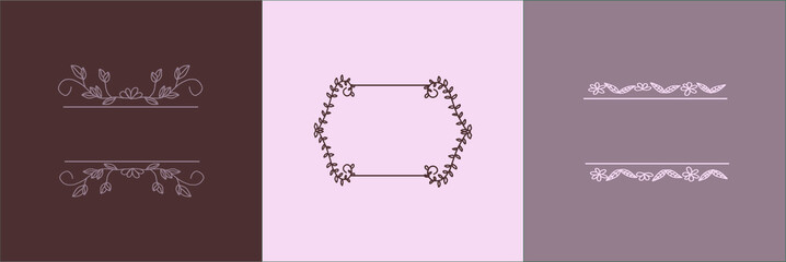 frame vector of Wedding invitation floral wreath minimal design. 