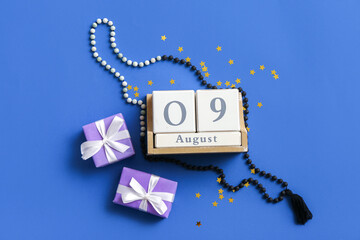 Composition for Islamic New Year on color background