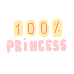 Princess lettering, great design for any purposes. Silhouette vector
