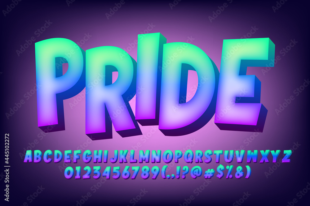 Poster trendy gradient font with inner glow
