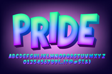 Trendy gradient font with inner glow