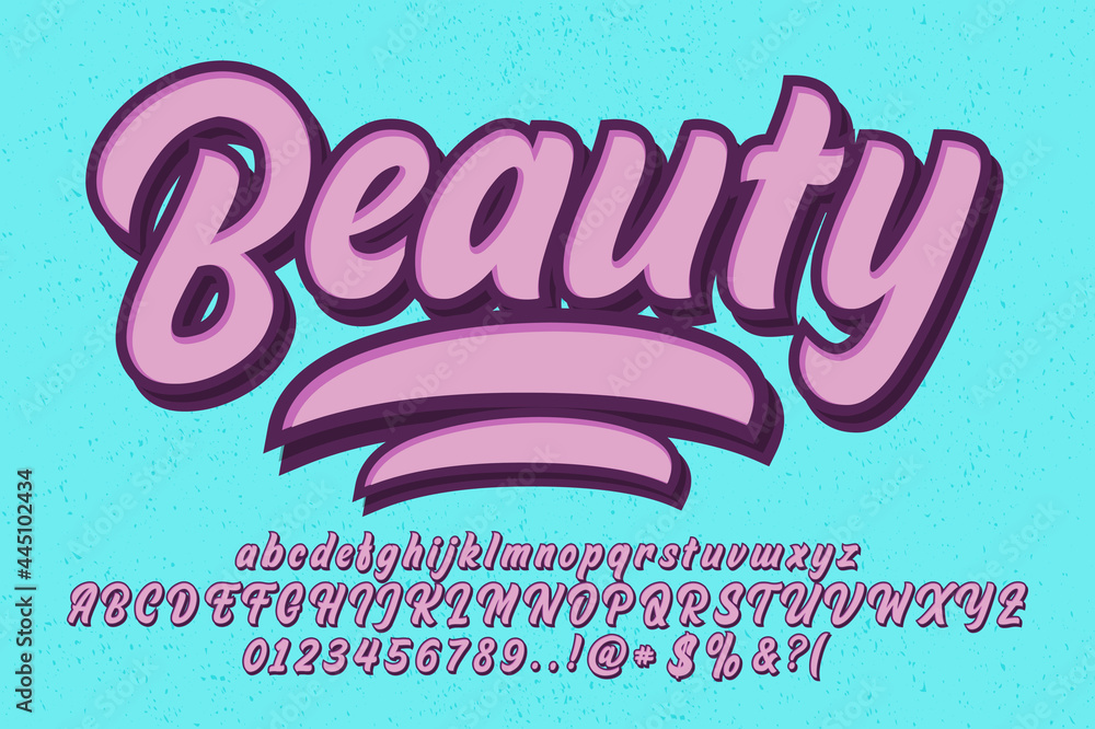 Poster modern script alphabet design