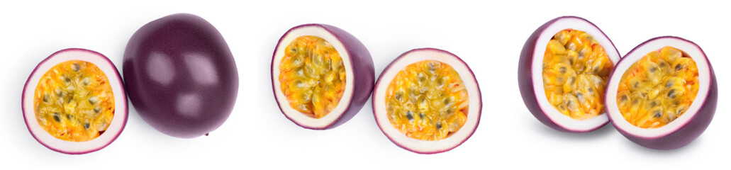 passion fruit isolated on white background. maracuya with full depth of field
