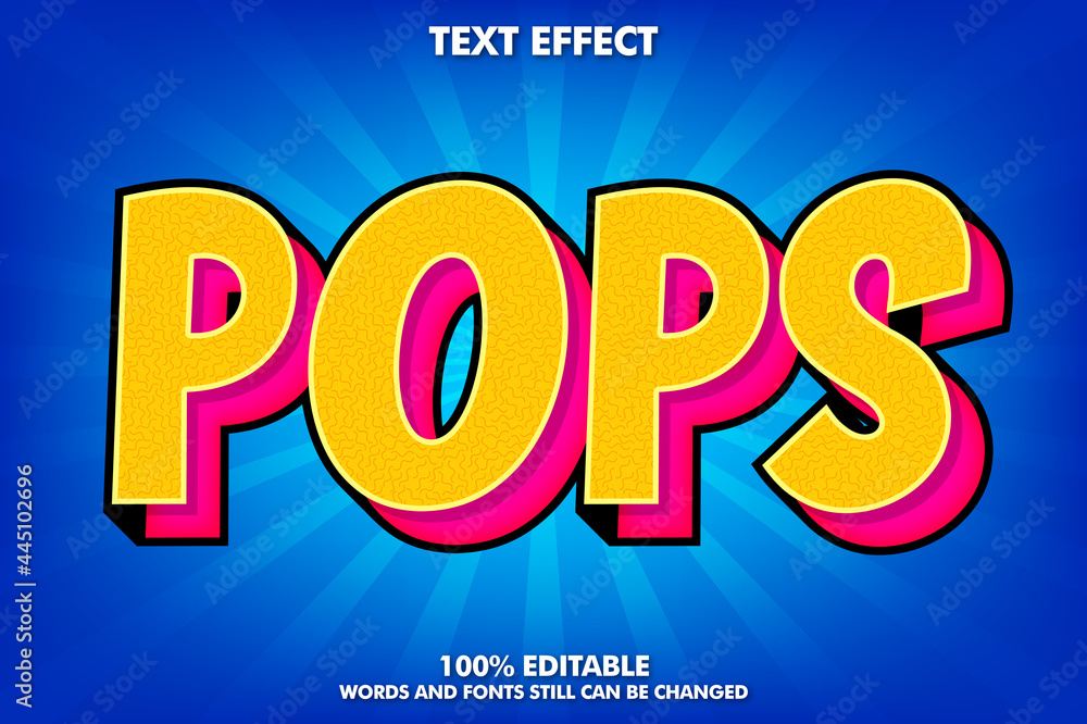 Poster pop art text effect. editable retro text effect