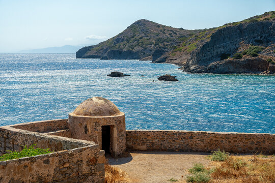 The fortress and leper colony of Spinalonga on Crete in Greece