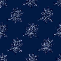 Seamless pattern with magnolia grandiflora
