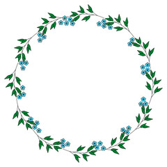 Floral frame. Seasonal design, flowers. vector illustration on white