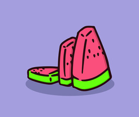 Simple fresh cut watermelon illustration