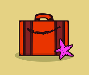 Suitcase to go summer vacation