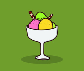 Three flavors of summer ice cream